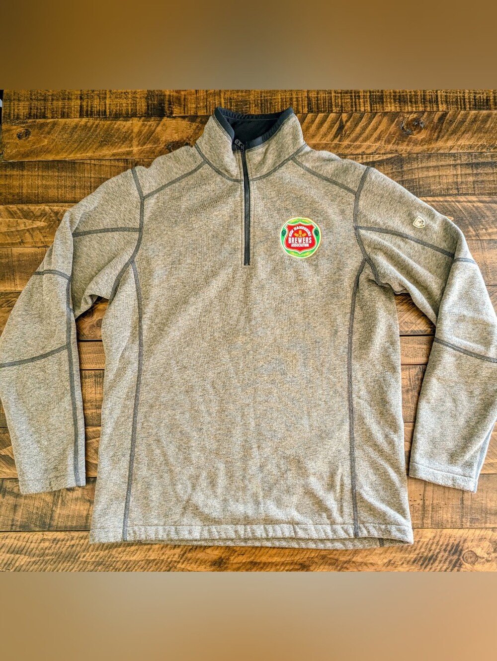 Kuhl Revel 1/4 Zip Sweater Mens Medium Brown Outdoor Hiking Performance Fleece